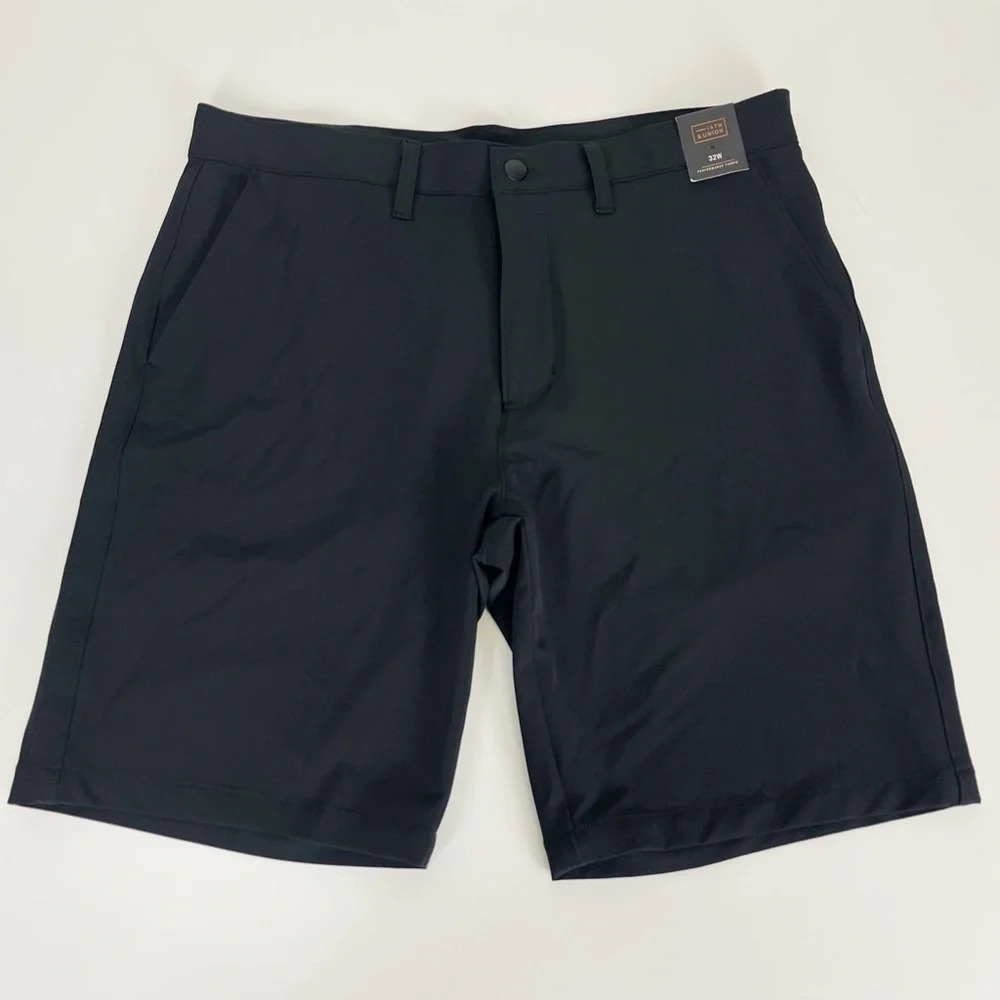 NWT 14th & Union Shorts Mens Size 32W Black Slim Fit Cotton Blend NEW